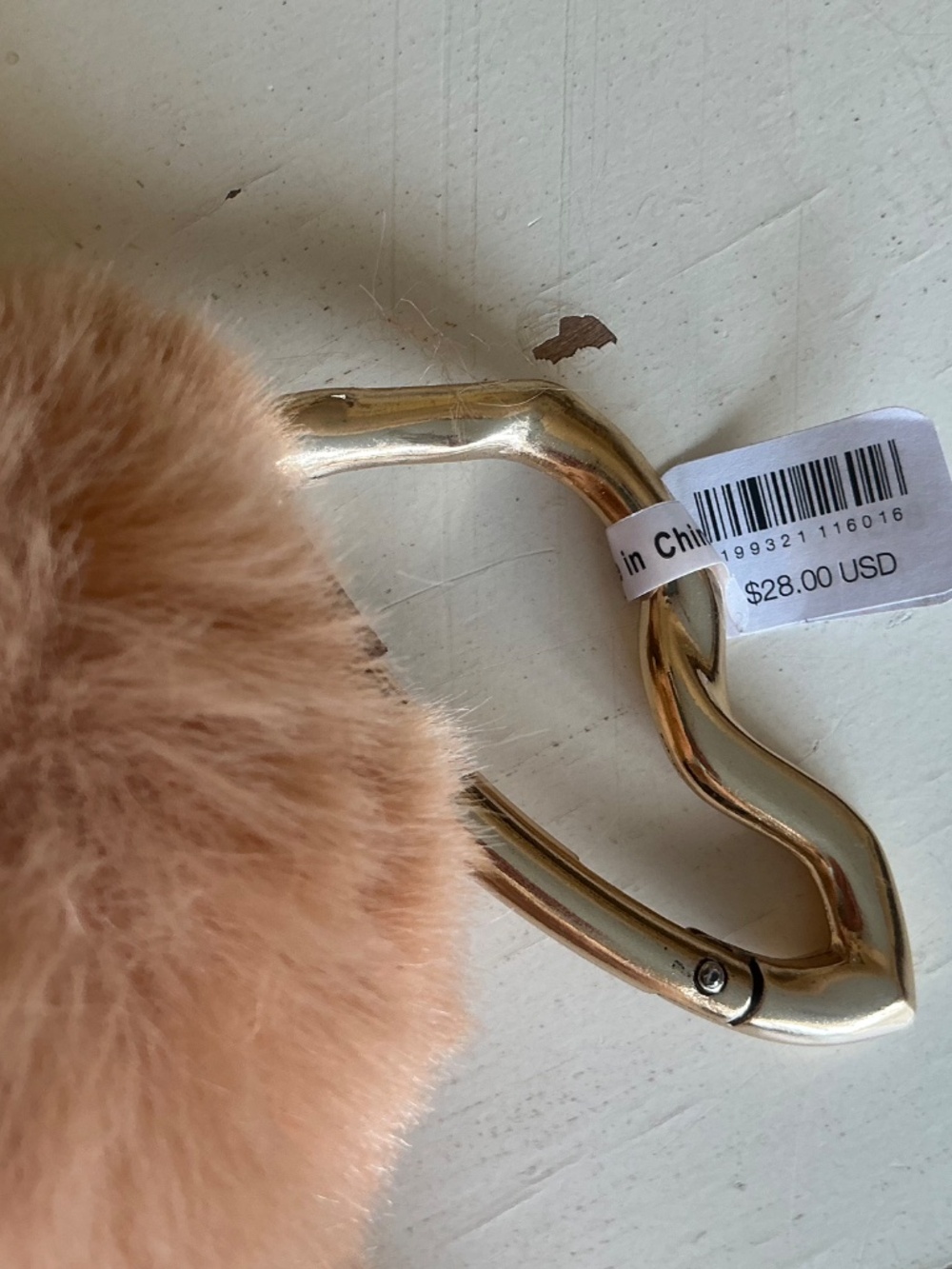 NWT Free People Fluffy Rabbit Bag Charm Oatmeal Tan - Picture 4 of 8